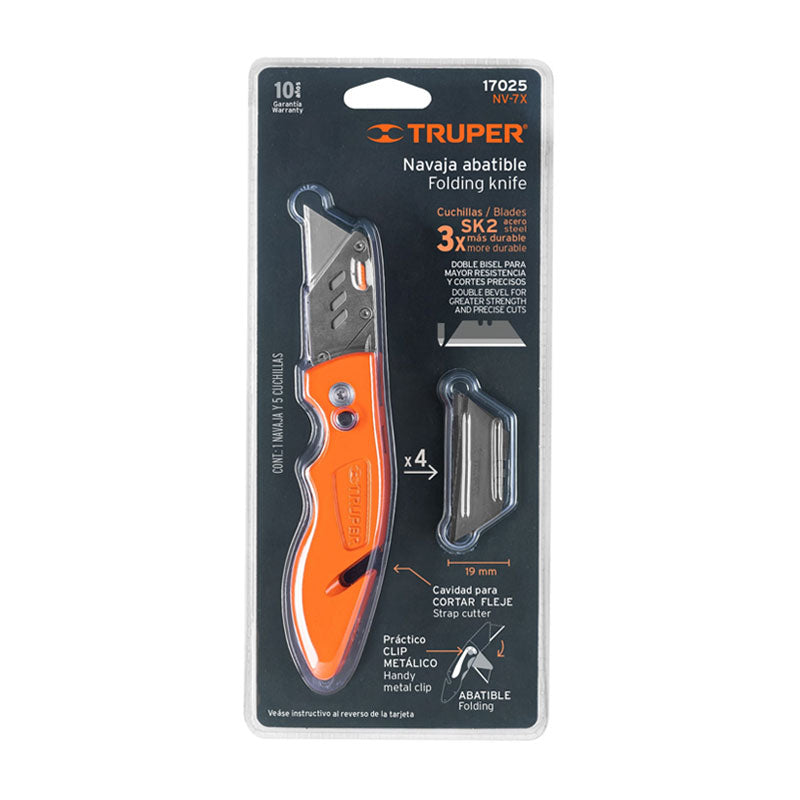 Navaja Abatible 7" Cuerpo De Aluminio Y Acero Inox, Truper