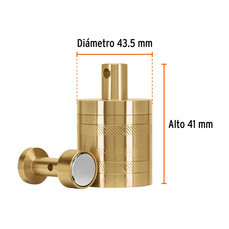 Plomada De Latón 16 Oz Con Centro Y Guía Magnética, Truper
