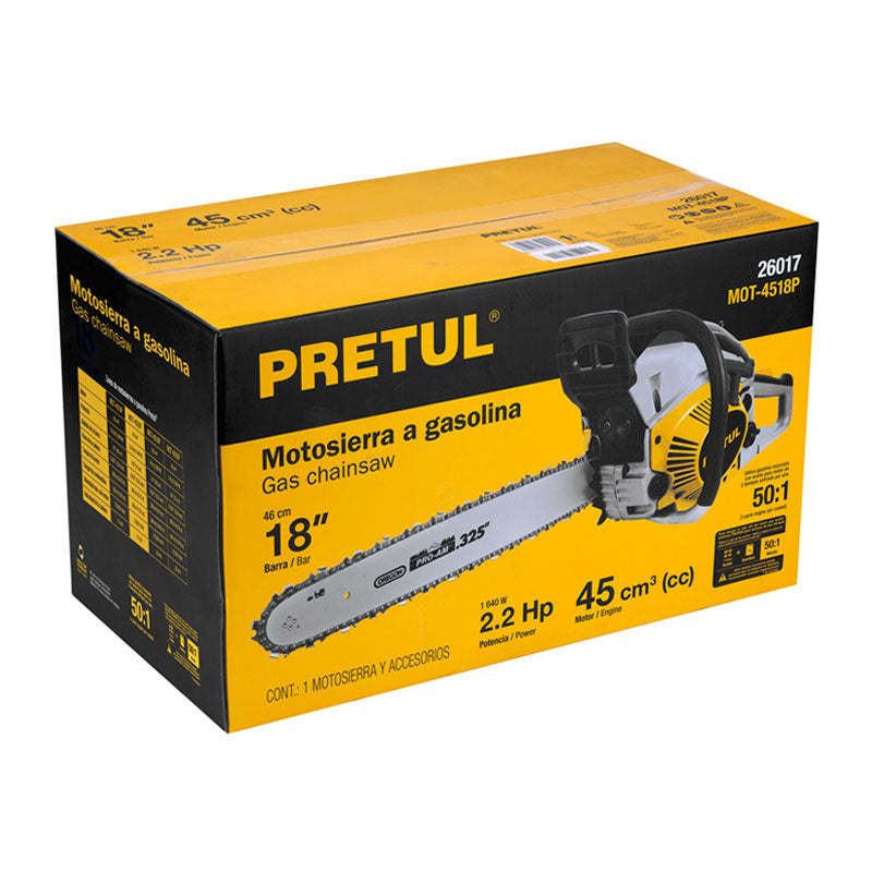 Motosierra 45 Cc A Gasolina Con Barra De 18", Pretul