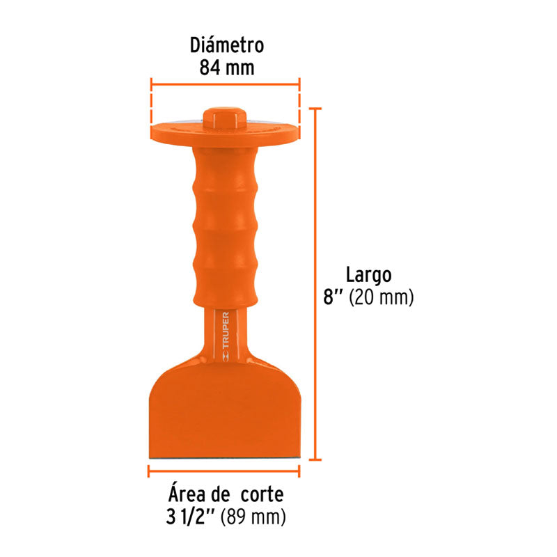Cincel Ladrillero 3 1/2 X 8" Con Grip, Truper