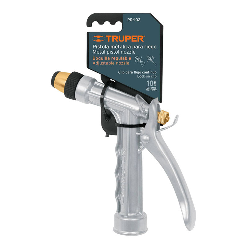 Pistola Para Riego 2 Funciones Metálica, Boquilla Regulable