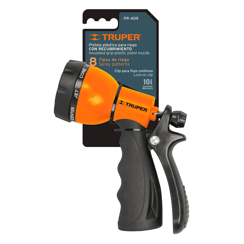 Pistola Para Riego De 8 Funciones Plástica Con Recubrimiento