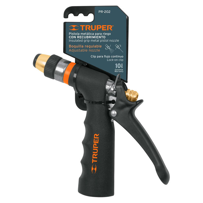Pistola Para Riego 2 Funciones Con Recubrimiento Y Boquilla