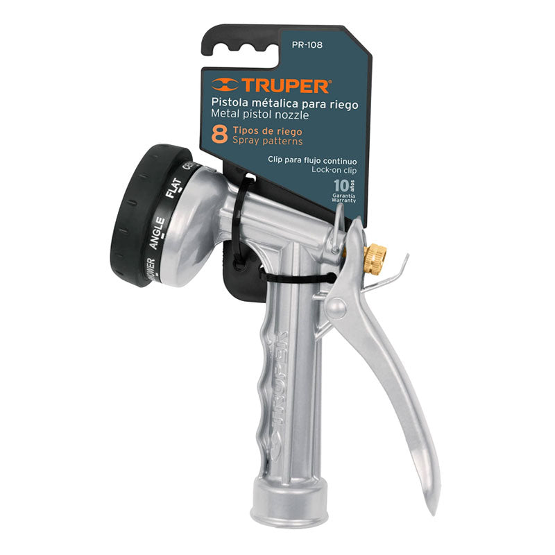 Pistola Para Riego De 8 Funciones Metálica, Truper
