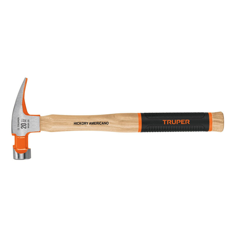 Martillo Pulido 20 Oz Uña Recta, Mango Hickory, Truper Grip