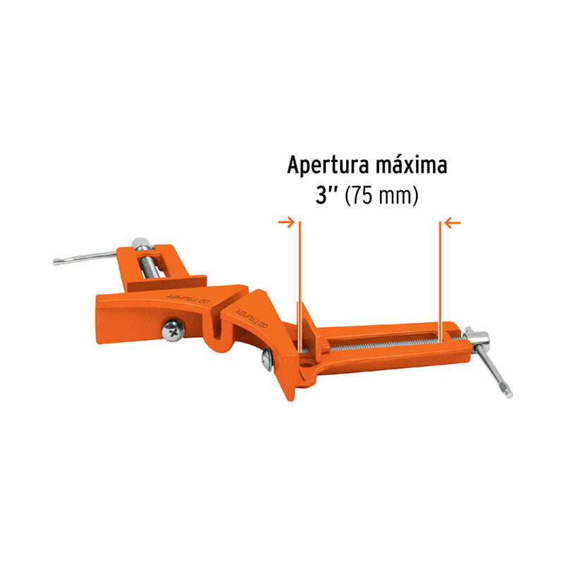 Prensa Esquinera De 3" Profesional, Cuerpo Aluminio, Truper