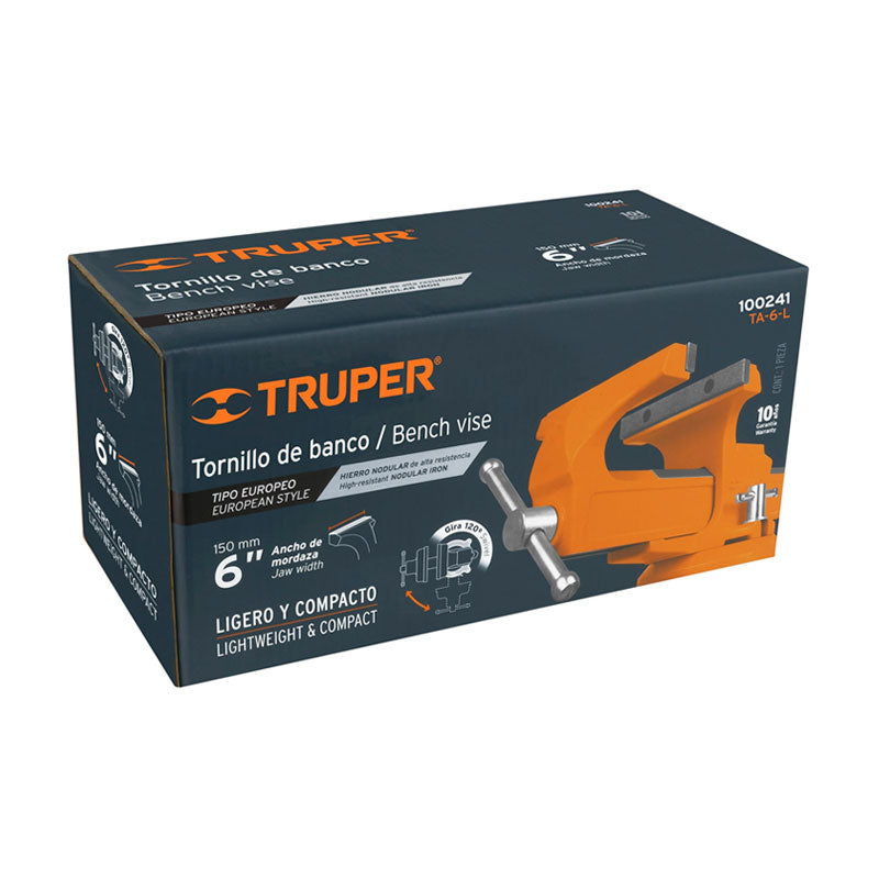 Tornillo De Banco 6" Tipo Europeo De Hierro Nodular, Truper