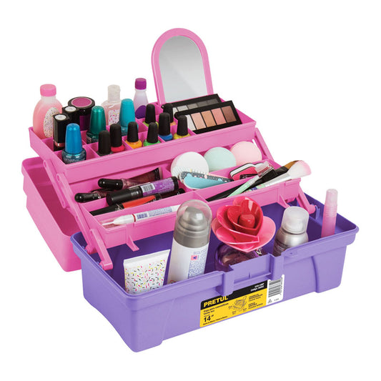 Caja Cosmetiquera 14", Rosa/Morado, Pretul