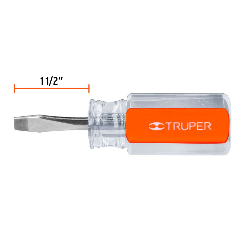 Desarmador Plano 1/4" X 1 1/2" Mango De Acetato, Truper
