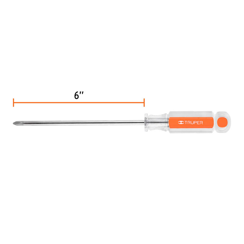 Desarmador De Cruz 1/4" X 6" Mango De Acetato, Truper