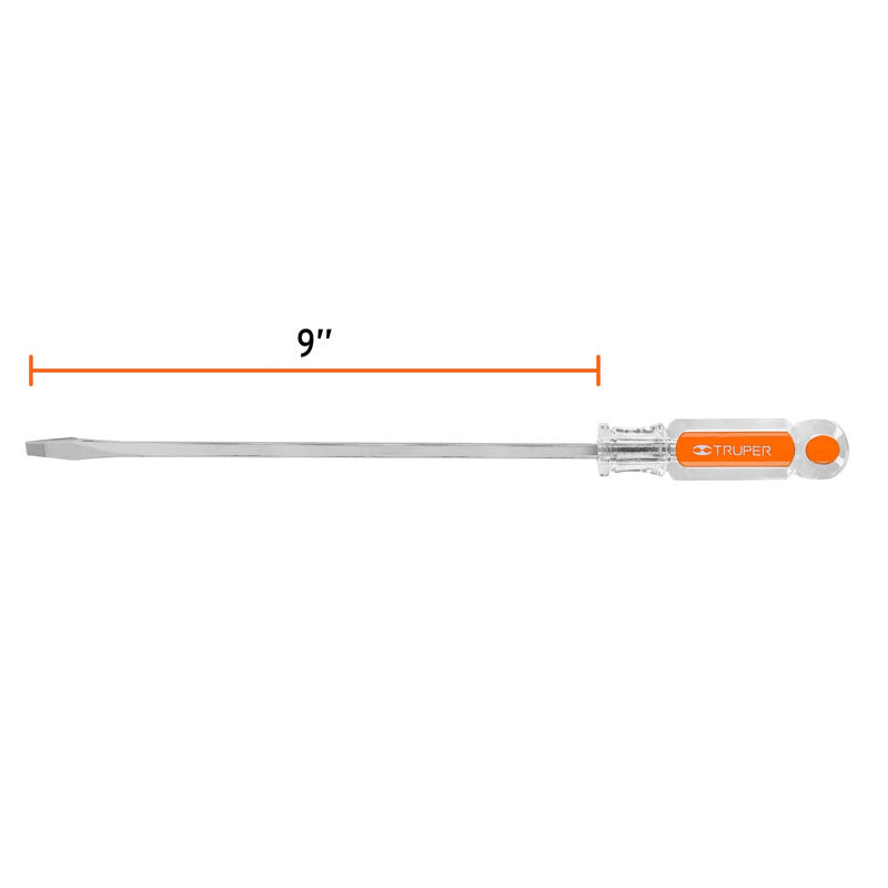 Desarmador Plano 1/4 X 9" Barra Cuadrada Mango Acetato