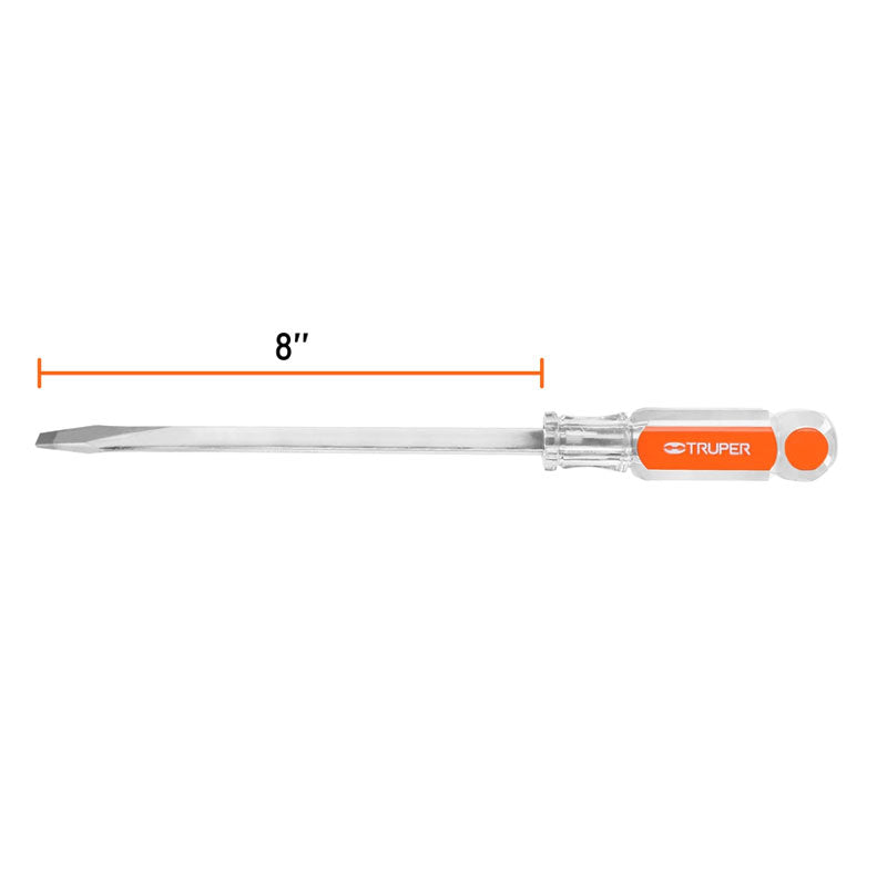 Desarmador Plano 3/8 X 8" Barra Cuadrada Mango Acetato