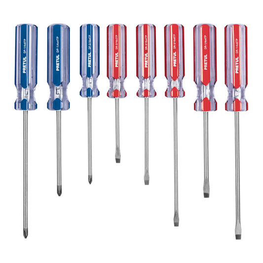 Juego De 8 Desarmadores Mango De Pvc, Pretul