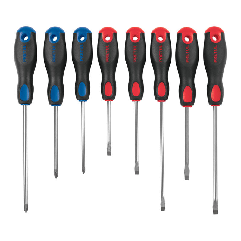 Juego De 8 Desarmadores Mango Comfort Grip, Pretul