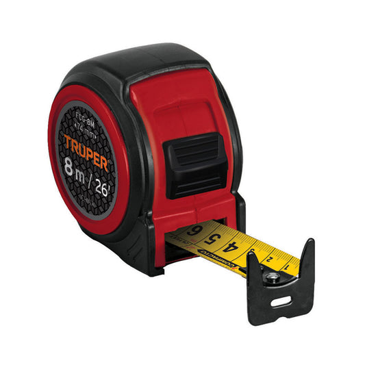Flexómetro Compacto Contra Impactos 8 M Cinta 25 Mm, Truper