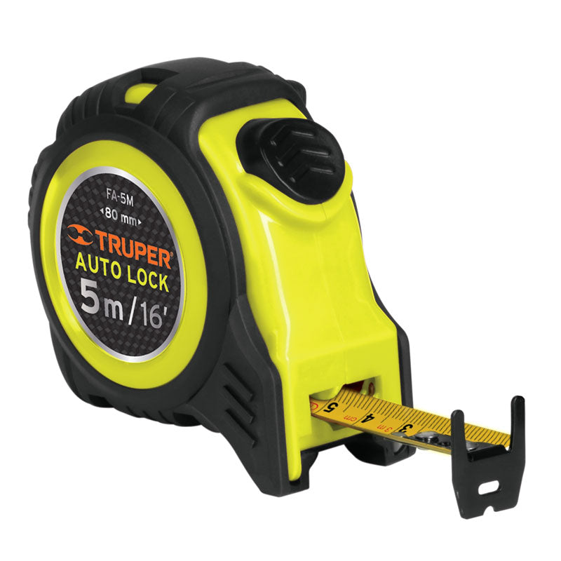 Flexómetro Auto Lock Contra Impactos 5 M Cinta 19 Mm, Truper
