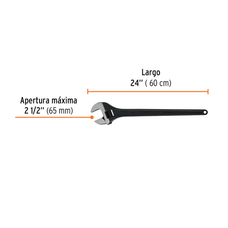 Llave Ajustable (Perico) 24" Profesional Pavonada, Truper Expert