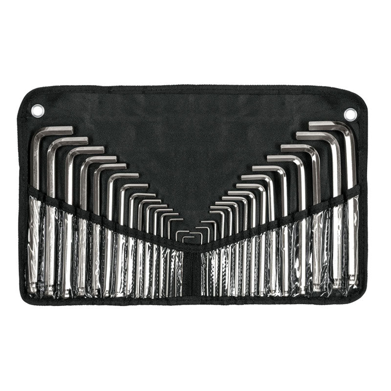 Juego 30 Llaves Allen Largas Std Y Mm Punta Bola, Estuche