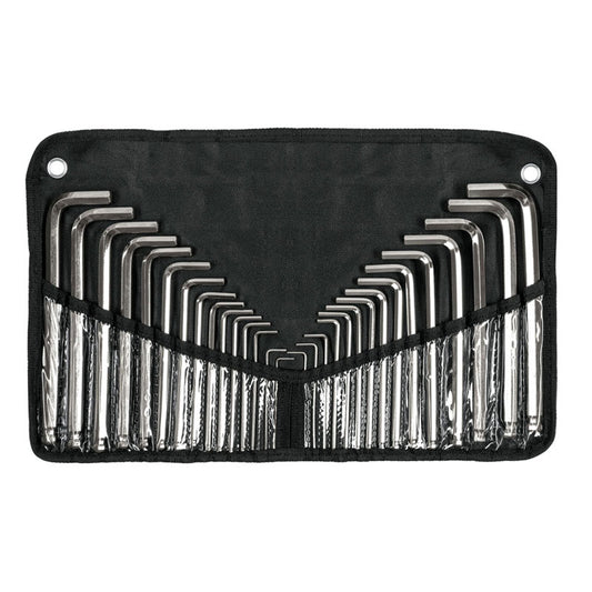 Juego 30 Llaves Allen Largas Std Y Mm Punta Bola, Estuche