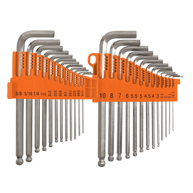 Juego 25 Llaves Allen Largas Std Y Mm Punta Bola,Organizador