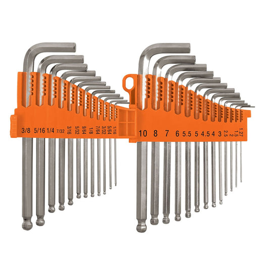 Juego 25 Llaves Allen Largas Std Y Mm Punta Bola,Organizador