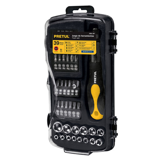 Juego De 39 Herramientas 1/4" Para Mecánico, Pretul