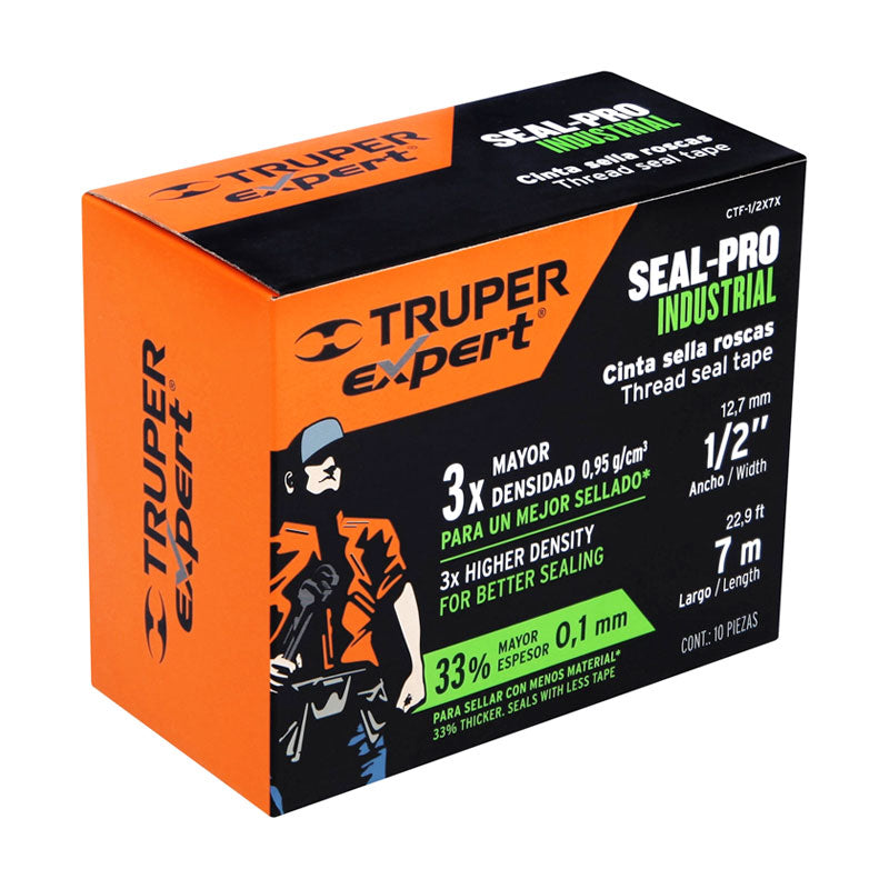Cinta Sella Roscas 1/2" X 7 M De Largo, Industrial, Truper Expert