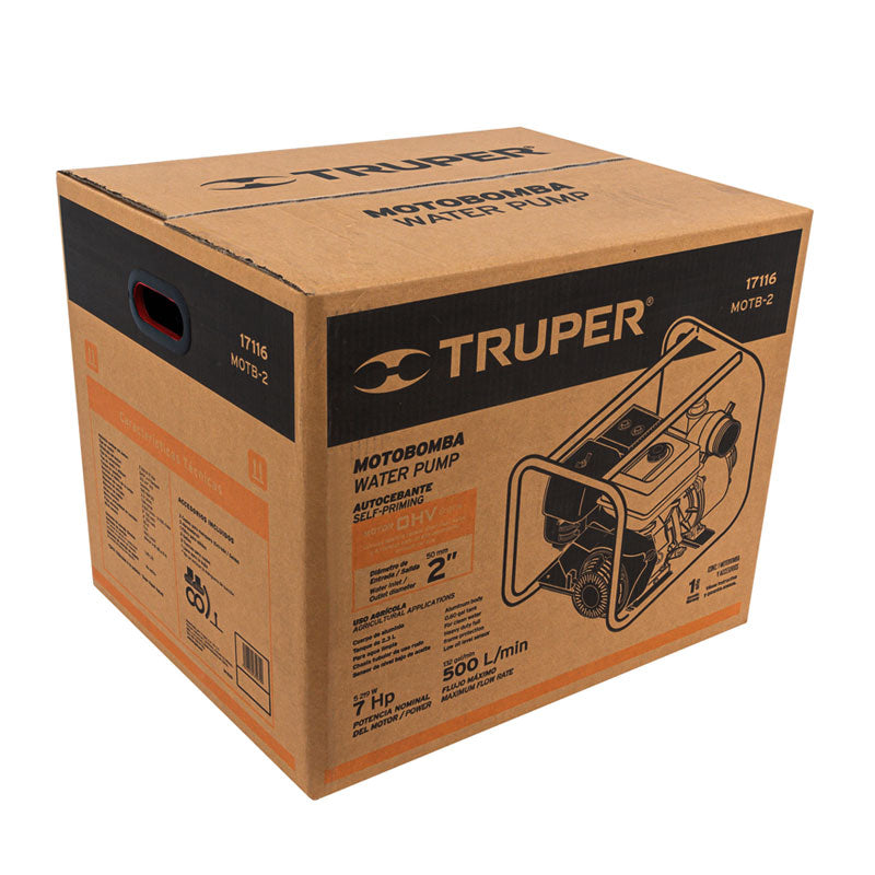 Motobomba Autocebante 2" X 2" A Gasolina 7 Hp, Truper