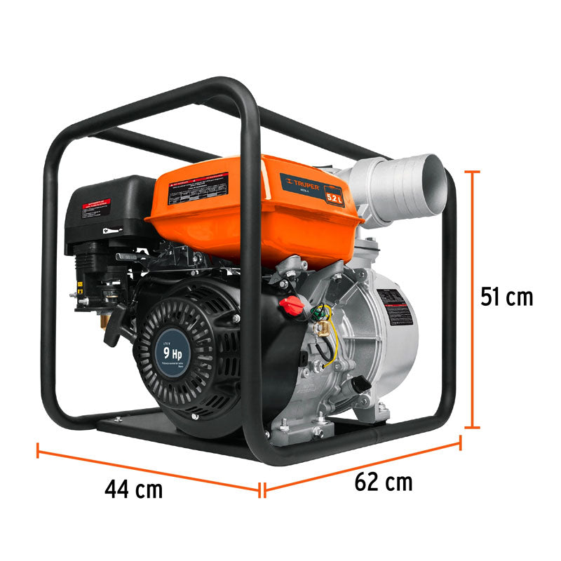 Motobomba Autocebante 4" X 4" A Gasolina 9 Hp, Truper