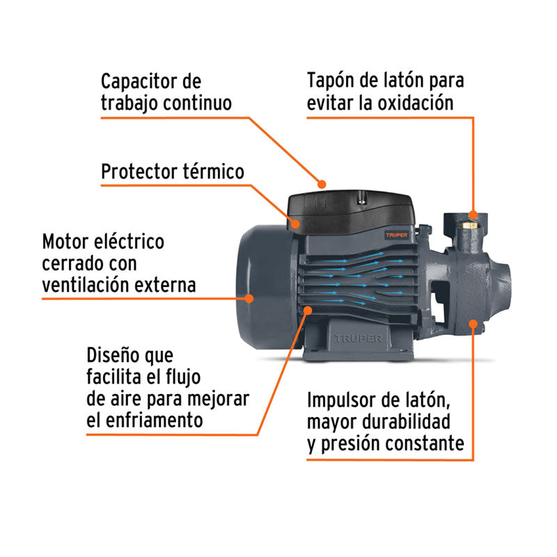 Bomba Periférica 1/2 Hp, Truper