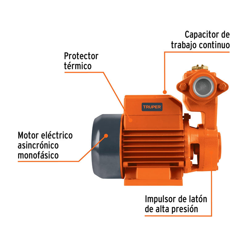 Bomba Periférica Autocebante 1/2 Hp, Truper