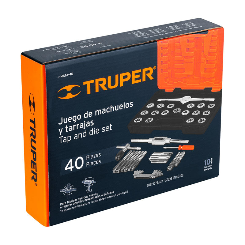 Juego De 40 Piezas De Machuelos Y Tarrajas, Truper