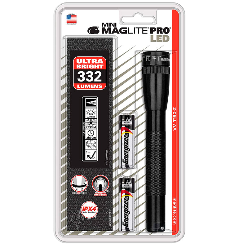 Linterna Mini Led Negra 2 Pilas Aa 500458