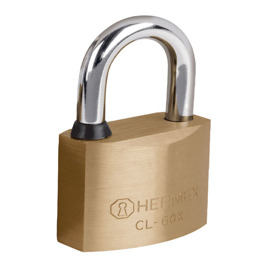 Candado De Latón, 60Mm, Gancho Corto, Llave Tetra, Blister