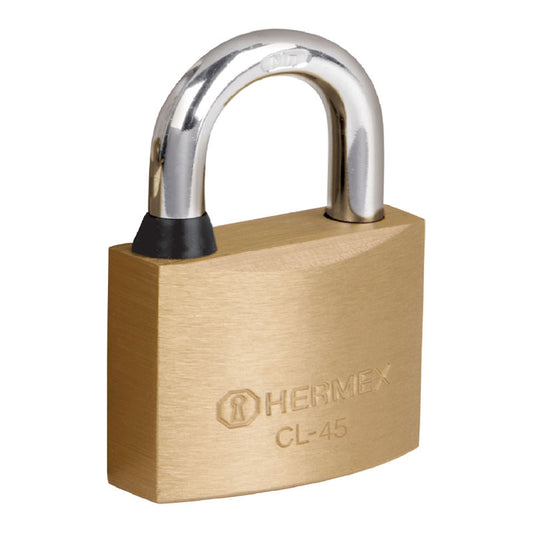 Candado De Latón 45 Mm Gancho Corto En Blíster, Hermex