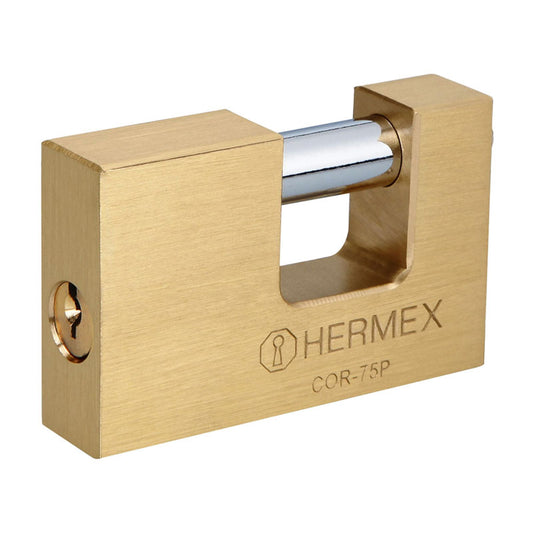 Candado Antipalanca 75 Mm Cuerpo De Latón, Hermex Basic