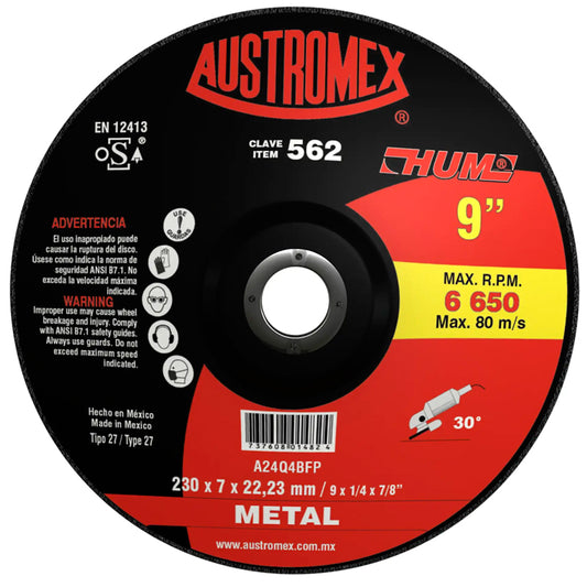 Disco Desbaste 9" X ¼" Austromex 562