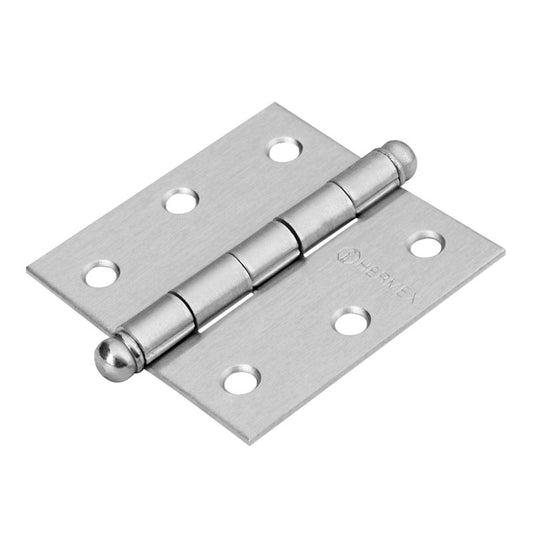 Bisagra Cuadrada 2 1/2", Cromo Mate, Cabeza Redonda, Hermex