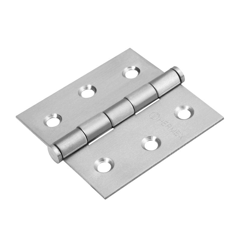 Bisagra Cuadrada 2 1/2" Acero Inox, Cabeza Plana, Hermex