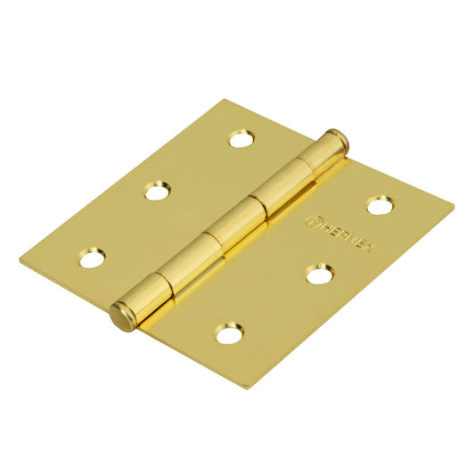 Bisagra Cuadrada 3", Acero Latonado, Cabeza Plana, Basic
