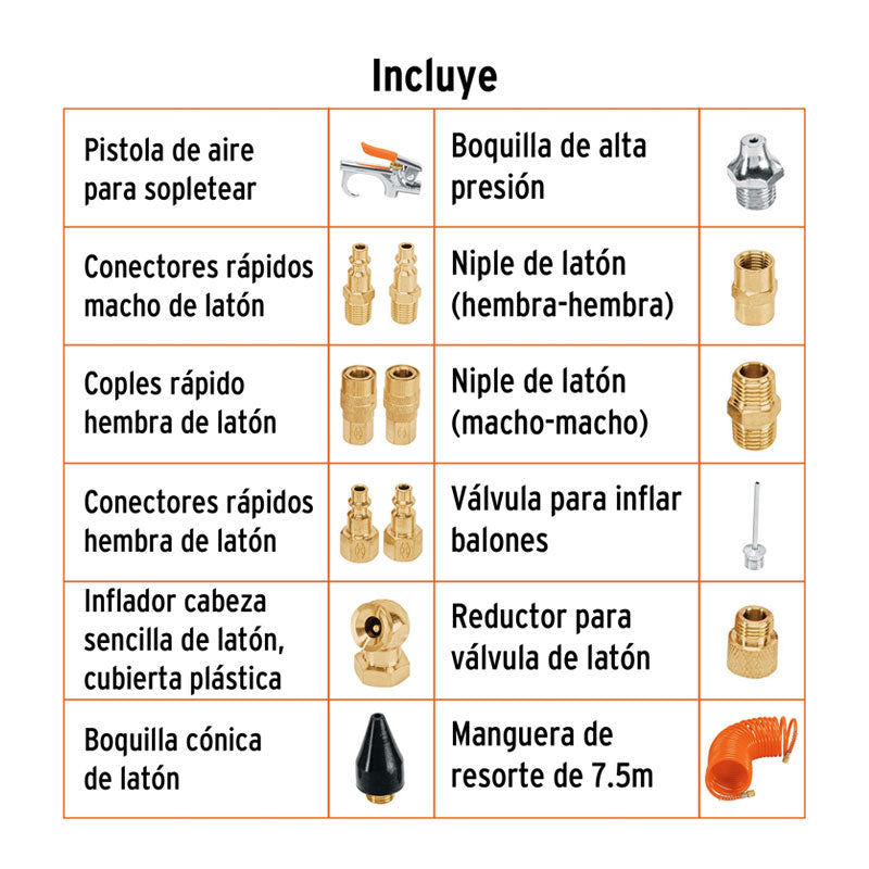 Juego De 15 Piezas Para Compresor De Aire, Truper