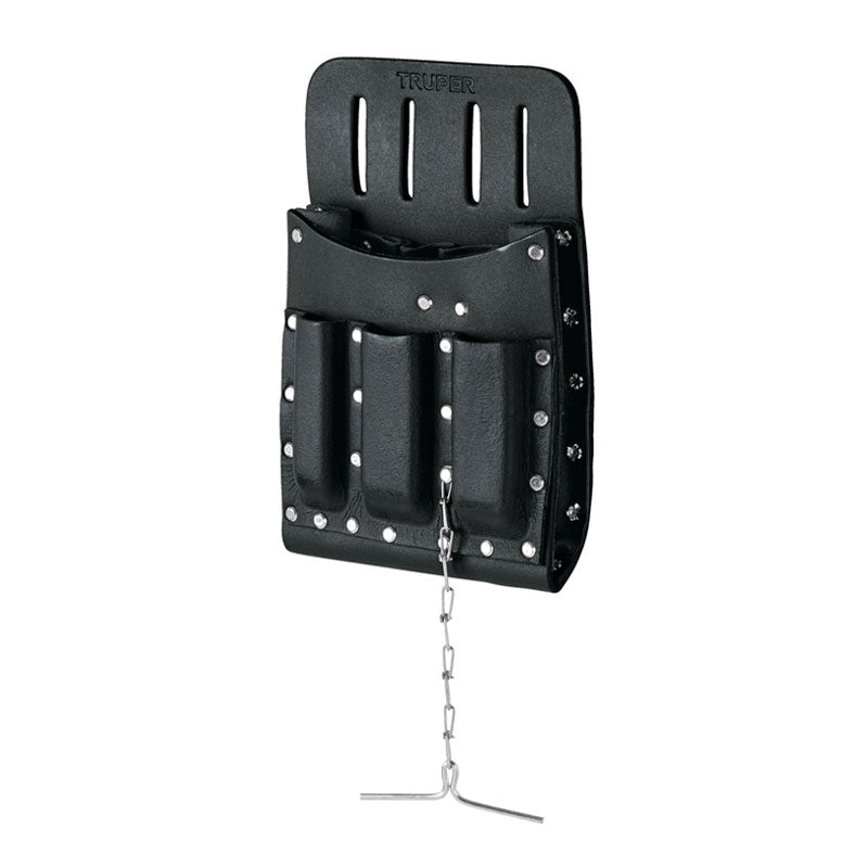 Porta Herramientas De Cuero Con 11 Compartimentos, Truper