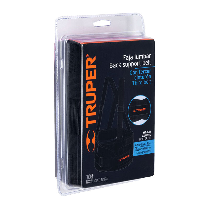 Faja Lumbar Con Tercer Cinturón, Talla Ch, Truper