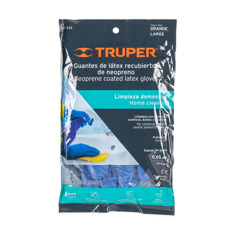 Guantes De Látex Reforzados Para Limpieza, Grandes, Truper