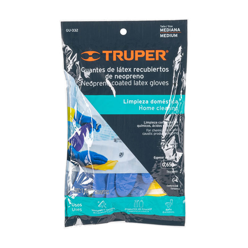 Guantes De Látex Reforzados Para Limpieza, Medianos, Truper