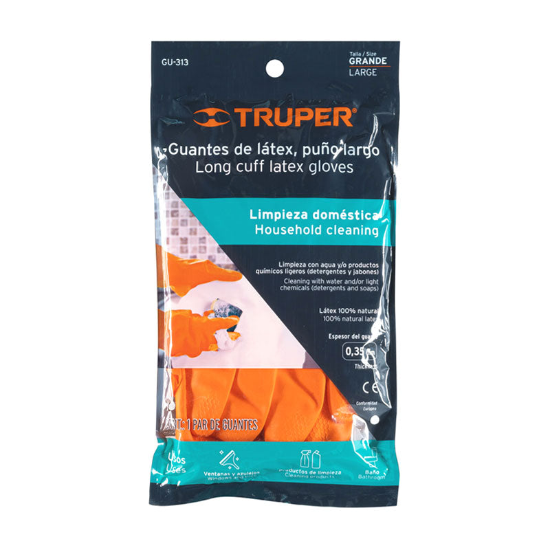 Guantes De Látex Para Limpieza, Grandes, Truper