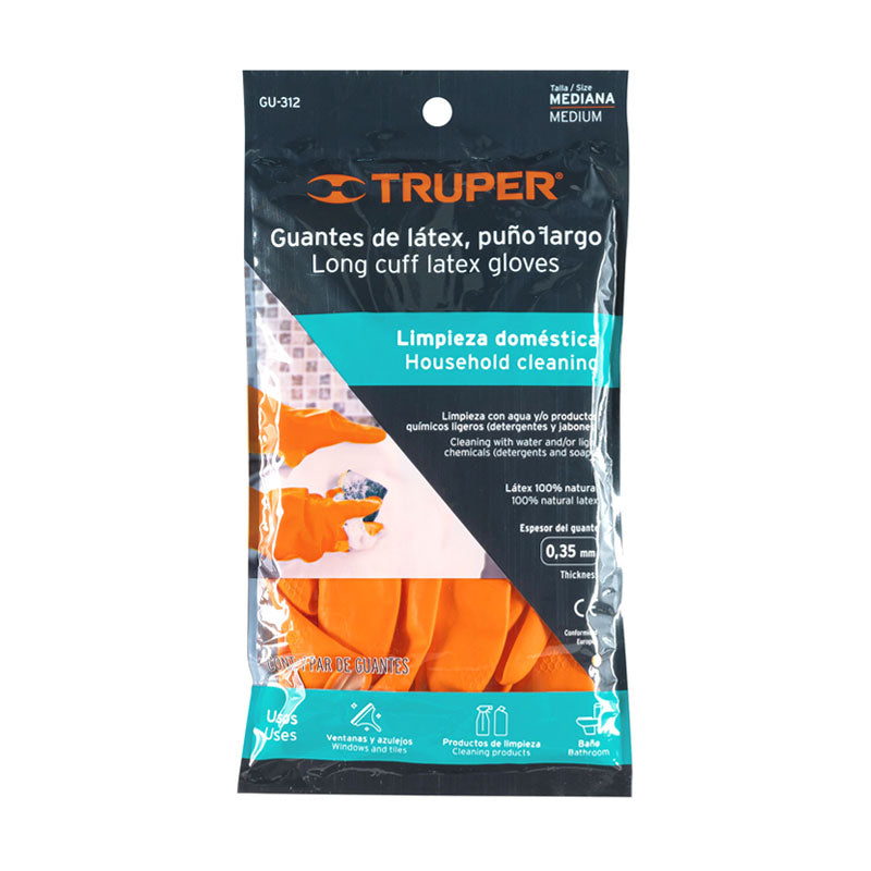Guantes De Látex Para Limpieza, Medianos, Truper