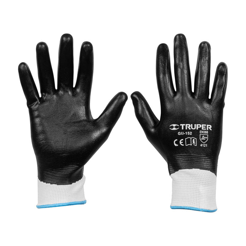 Guantes De Poliéster Con Recubrimiento De Nitrilo, M, Truper