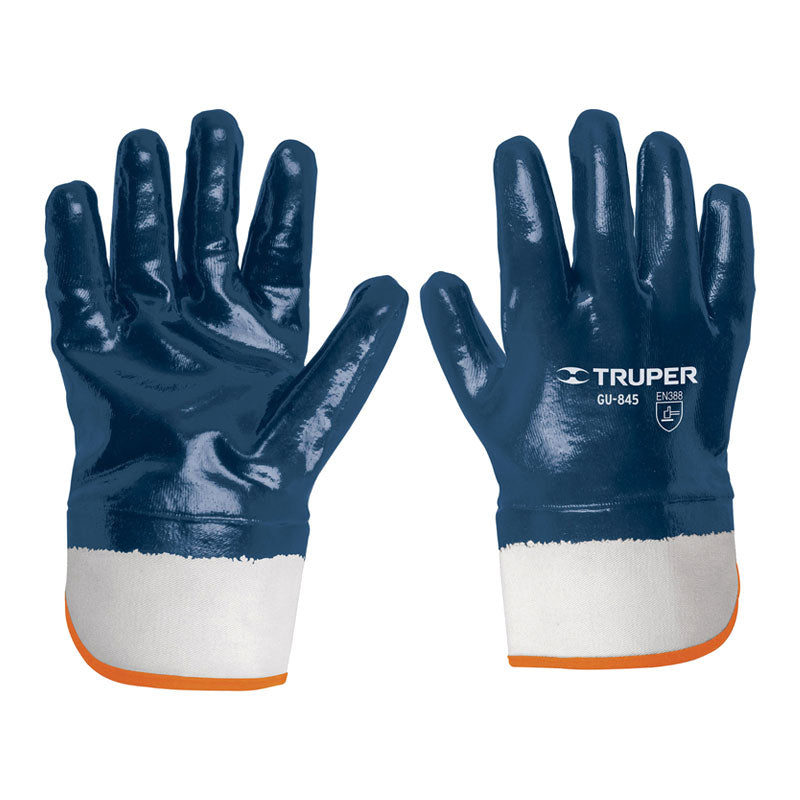 Guantes De Algodón Recubiertos De Nitrilo, Puño Seguridad