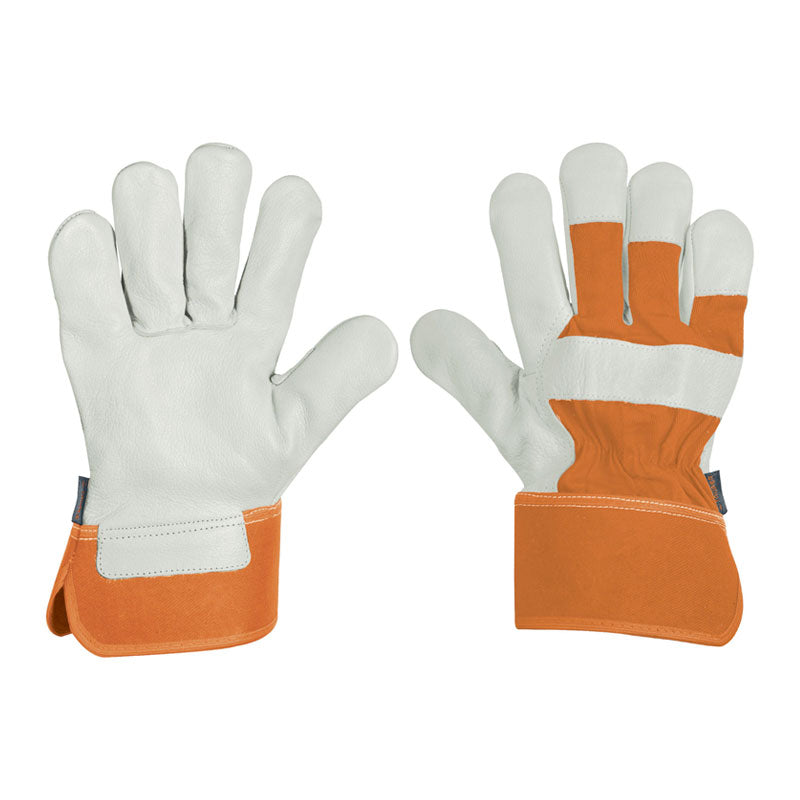 Guantes De Piel De Res Y Dorso De Loneta, Truper